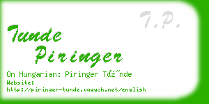 tunde piringer business card